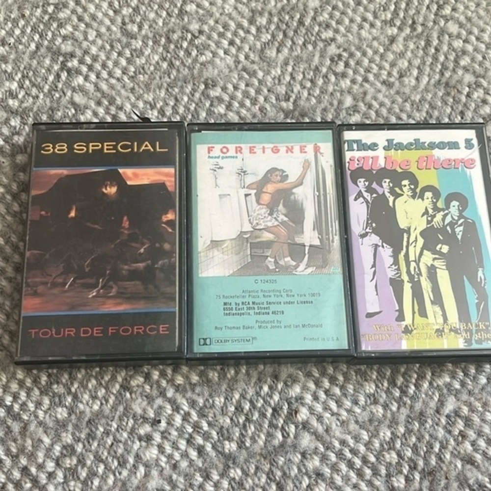 Vintage‎ Bands Foreigner, The Jackson 5, & 38 Special cassette tapes